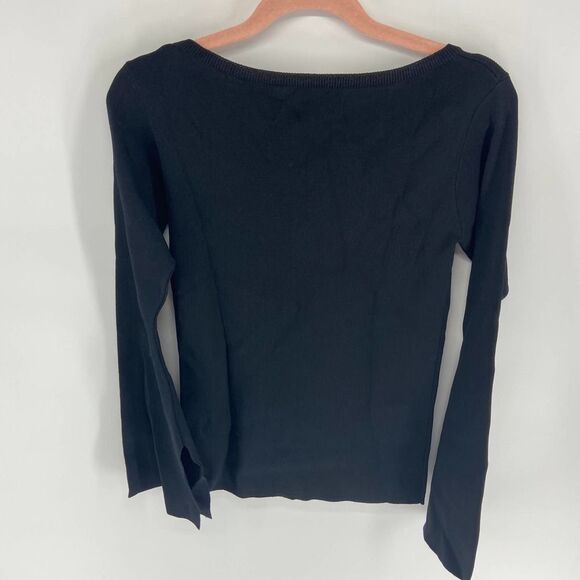 Charli Black Knit Bell Sleeve Crew neck Sweater NWT Womens XS - Picture 6 of 6